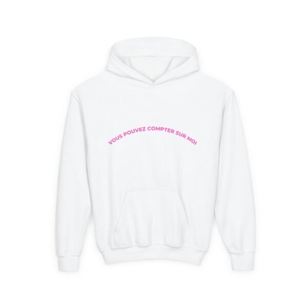 13706926235762768253_2048-1.jpeg Youth Hoodie with "Vous Pouvez Compter Sur Moi" Design - Cozy, Trendy Gift for Teens, Casual Wear, Inspirational Clothing, Unisex Fashion