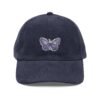 14825922833384427189_2048.jpeg Vintage Butterfly Embroidery Corduroy Cap - Stylish Dad Hat, Perfect for Outdoor Adventures, Fall Fashion, Gift for Nature Lovers