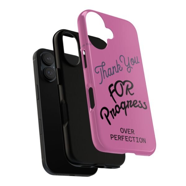 Thank You Phone Case, Motivational Phone Cover, Progress Over Perfection, Inspirational Gift, Quotes for Her, Pink Tough Cases