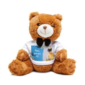 Personalized Teddy Bear, Cute Gift for Birthdays, Baby Showers, Kids' Room Decor, Plush Toy with Custom T-Shirt Design