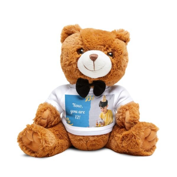 Personalized Teddy Bear, Cute Gift for Birthdays, Baby Showers, Kids' Room Decor, Plush Toy with Custom T-Shirt Design