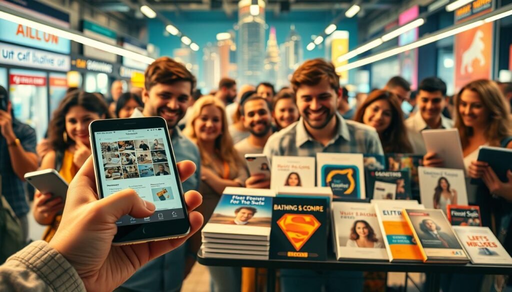 A bustling digital marketplace, where satisfied customers eagerly download an array of digital products. In the foreground, a sleek mobile device displays an intuitive interface, guiding users through a seamless purchasing experience. The middle ground features a diverse collection of digital downloads, from polished ebooks to visually striking templates, each radiating a sense of quality and value. In the background, a vibrant, futuristic cityscape sets the stage, hinting at the boundless potential of the digital realm. Warm, diffused lighting casts a welcoming glow, while a subtle depth of field draws the viewer's focus to the heart of the scene - the satisfied customers and their digital treasures. A bustling digital marketplace, where satisfied customers eagerly download an array of digital products. In the foreground, a sleek mobile device displays an intuitive interface, guiding users through a seamless purchasing experience. The middle ground features a diverse collection of digital downloads, from polished ebooks to visually striking templates, each radiating a sense of quality and value. In the background, a vibrant, futuristic cityscape sets the stage, hinting at the boundless potential of the digital realm. Warm, diffused lighting casts a welcoming glow, while a subtle depth of field draws the viewer's focus to the heart of the scene - the satisfied customers and their digital treasures.