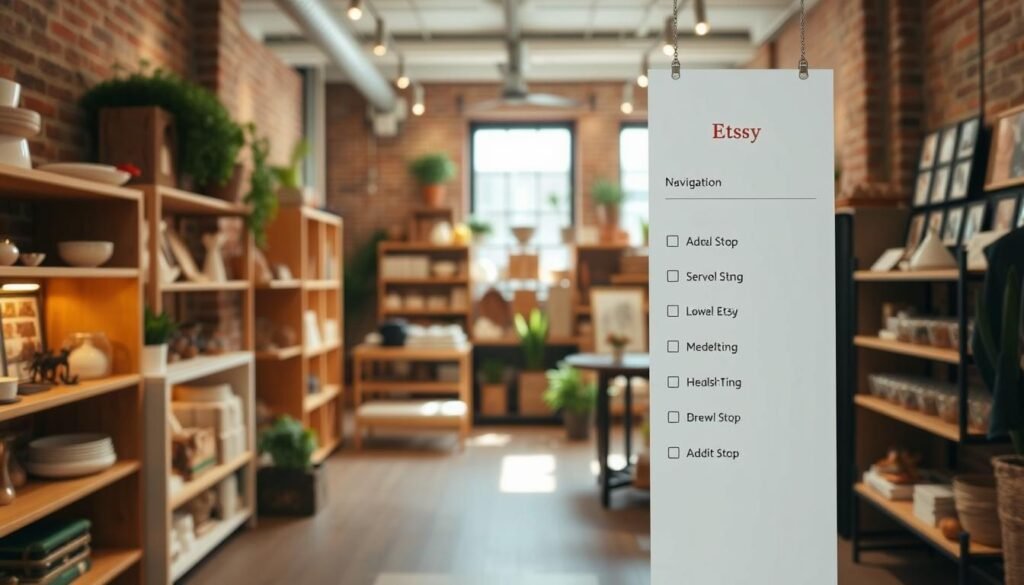 Etsy shop navigation example
